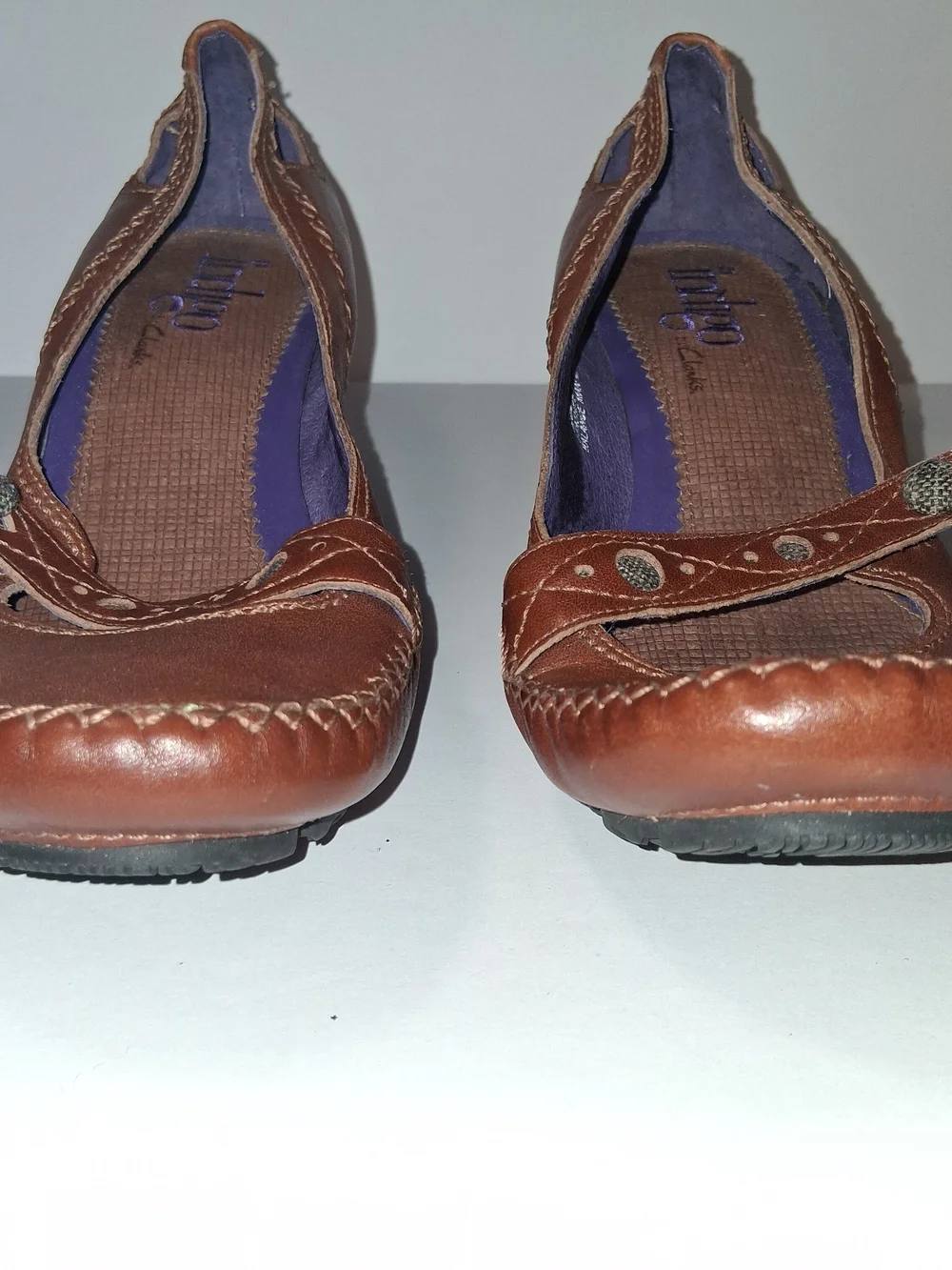 Indigo by Clarks Women's Brown Leather Heels, Like New, Womens Size 8.5 M